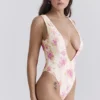 Martinique Floral Print Plunge Swimsuit Martinique Floral Print Plunge Swimsuit
