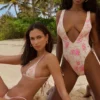 Martinique Floral Print Plunge Swimsuit Martinique Floral Print Plunge Swimsuit