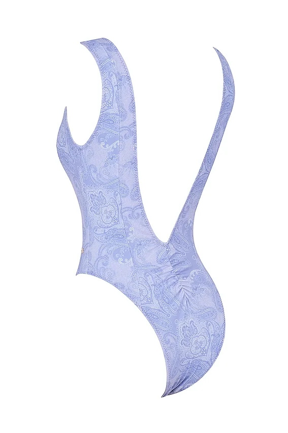 Martinique Lavender Paisley Plunge Swimsuit Martinique Lavender Paisley Plunge Swimsuit