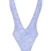 Martinique Lavender Paisley Plunge Swimsuit Martinique Lavender Paisley Plunge Swimsuit
