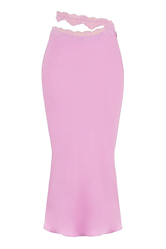 Mathilda Pink Lace Trim Maxi Skirt Mathilda Pink Lace Trim Maxi Skirt