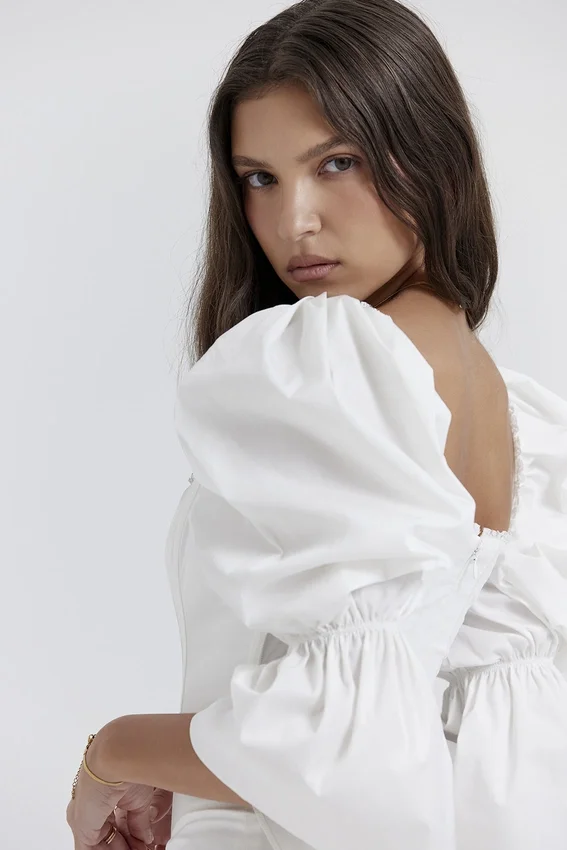 Matilda White Puff Sleeve Corset Dress Matilda White Puff Sleeve Corset Dress