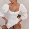 Matilda White Puff Sleeve Corset Dress Matilda White Puff Sleeve Corset Dress