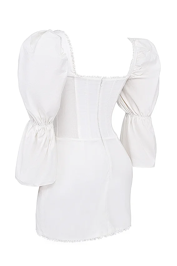 Matilda White Puff Sleeve Corset Dress Matilda White Puff Sleeve Corset Dress
