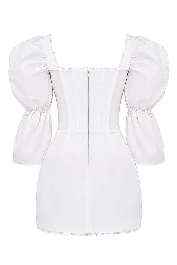 Matilda White Puff Sleeve Corset Dress Matilda White Puff Sleeve Corset Dress