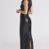 Maya Black Vegan Leather Maxi Dress Maya Black Vegan Leather Maxi Dress