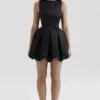 Melika Black Backless Embroidered Mini Puffball Dress
Melika Black Backless Embroidered Mini Puffball Dress
