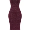 Melina Mulberry Lace Midi Dress