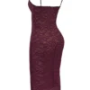 Melina Mulberry Lace Midi Dress