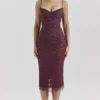 Melina Mulberry Lace Midi Dress