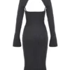 Meliora Charcoal Knit Midi Dress Meliora Charcoal Knit Midi Dress