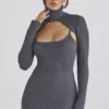 Meliora Charcoal Knit Midi Dress Meliora Charcoal Knit Midi Dress
