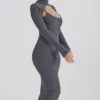 Meliora Charcoal Knit Midi Dress Meliora Charcoal Knit Midi Dress