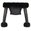 Merle Black Faux Fur Trim Corset