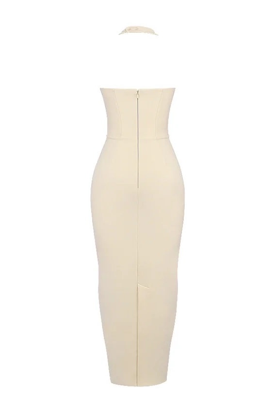 Mia Ecru Halter Maxi Dress Mia Ecru Halter Maxi Dress