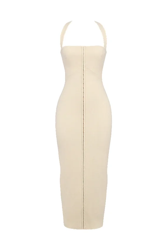 Mia Ecru Halter Maxi Dress Mia Ecru Halter Maxi Dress