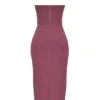 Mia Mulberry Twill Halter Maxi Dress