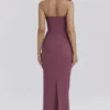 Mia Mulberry Twill Halter Maxi Dress