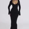 Mila Black Flute Sleeve Maxi Dress Mila Black Flute Sleeve Maxi Dress