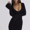 Mila Black Flute Sleeve Maxi Dress Mila Black Flute Sleeve Maxi Dress