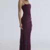 Milena Dark Cherry Corset Maxi Dress Milena Dark Cherry Corset Maxi Dress