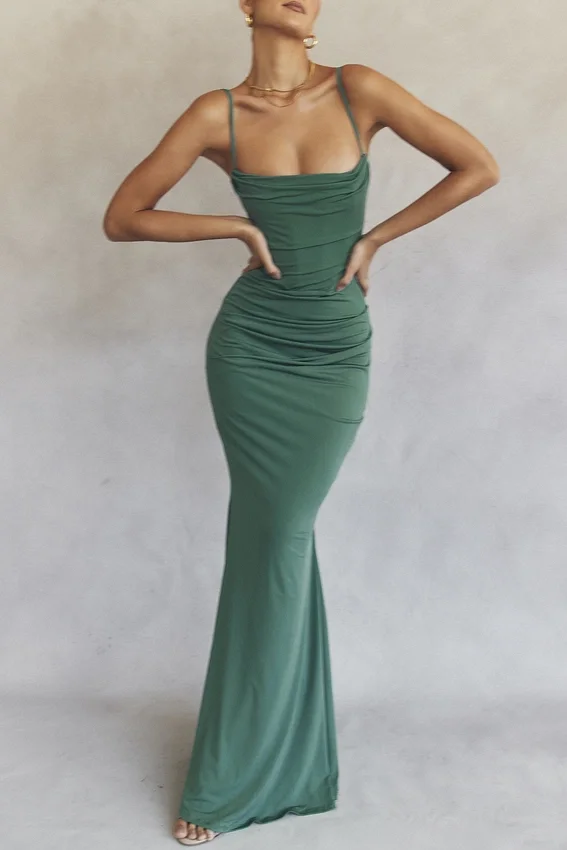 Milena Forest Corset Maxi Dress Milena Forest Corset Maxi Dress