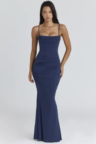 Milena Navy Corset Maxi Dress