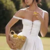 Milia White Broderie Anglais & Cotton Midi Dress Milia White Broderie Anglais & Cotton Midi Dress