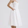 Milia White Broderie Anglais & Cotton Midi Dress Milia White Broderie Anglais & Cotton Midi Dress