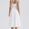 Milia White Broderie Anglais & Cotton Midi Dress Milia White Broderie Anglais & Cotton Midi Dress