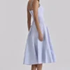 Millie Bluebell Lace Up Cotton Midi Sundress Millie Bluebell Lace Up Cotton Midi Sundress