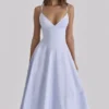 Millie Bluebell Lace Up Cotton Midi Sundress Millie Bluebell Lace Up Cotton Midi Sundress