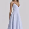 Millie Bluebell Lace Up Cotton Midi Sundress Millie Bluebell Lace Up Cotton Midi Sundress
