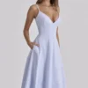 Millie Bluebell Lace Up Cotton Midi Sundress Millie Bluebell Lace Up Cotton Midi Sundress