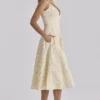 Millie Lemon Floral Print Strappy Cotton Midi Sundress Millie Lemon Floral Print Strappy Cotton Midi Sundress