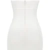 Mimi White Strapless Twill Mini Dress Mimi White Strapless Twill Mini Dress