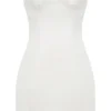 Mimi White Strapless Twill Mini Dress Mimi White Strapless Twill Mini Dress