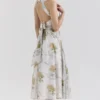 Minerva Soft Blue Vintage Ribbon Print Chiffon Midi Dress Minerva Soft Blue Vintage Ribbon Print Chiffon Midi Dress