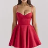 Minimoiselle Holly Red Satin Tulle Mini Dress Minimoiselle Holly Red Satin Tulle Mini Dress