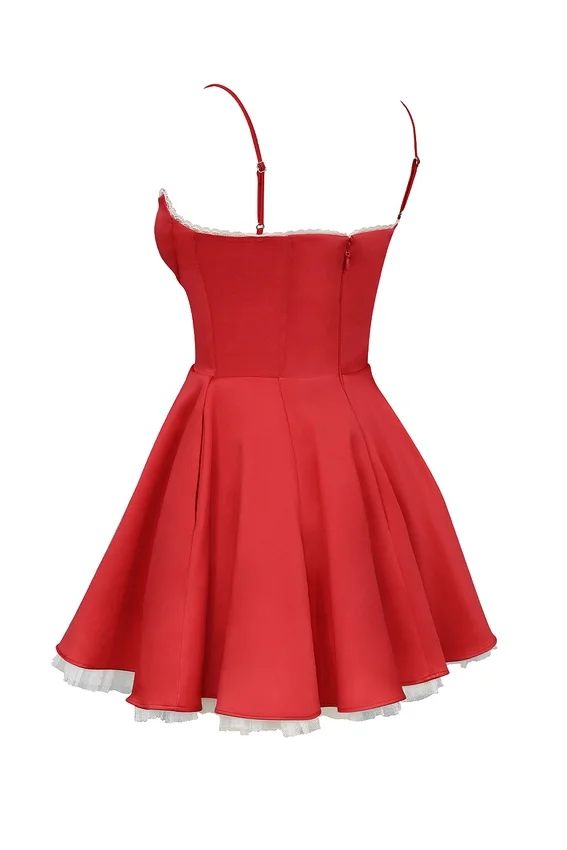 Minimoiselle Holly Red Satin Tulle Mini Dress Minimoiselle Holly Red Satin Tulle Mini Dress