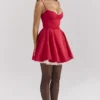 Minimoiselle Holly Red Satin Tulle Mini Dress Minimoiselle Holly Red Satin Tulle Mini Dress