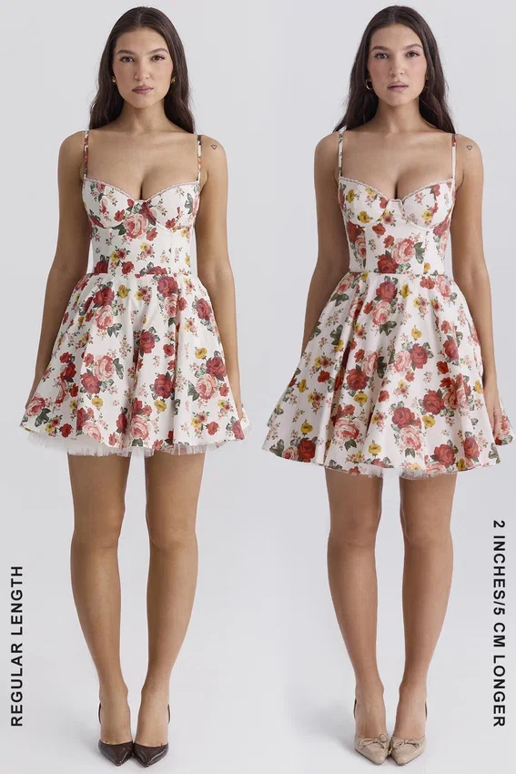 Minimoiselle Italian Rose Print Tulle Mini Dress Minimoiselle Italian Rose Print Tulle Mini Dress