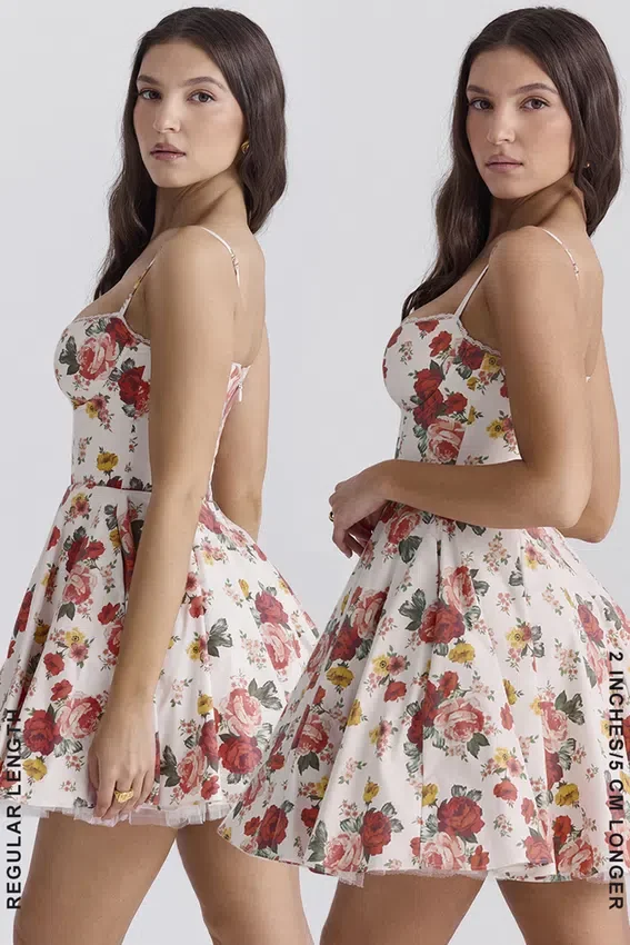Minimoiselle Italian Rose Print Tulle Mini Dress Minimoiselle Italian Rose Print Tulle Mini Dress
