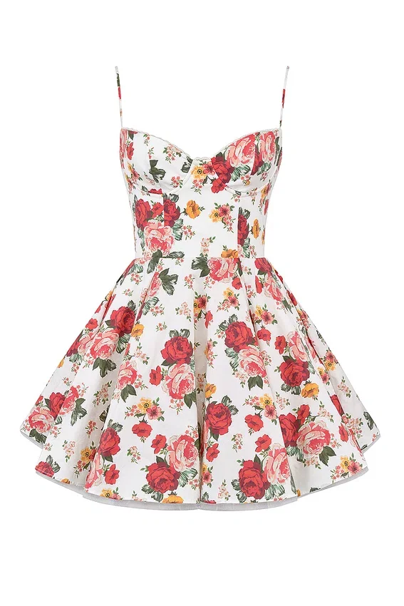 Minimoiselle Italian Rose Print Tulle Mini Dress Minimoiselle Italian Rose Print Tulle Mini Dress