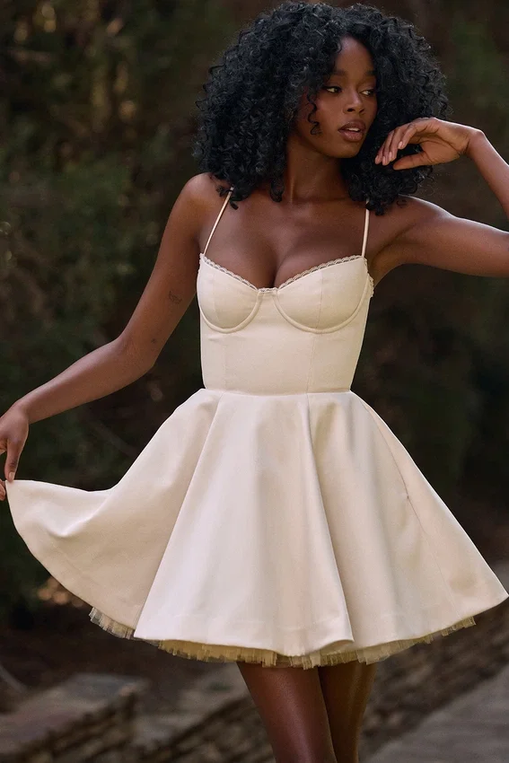Minimoiselle Vintage Cream Tulle Mini Dress Minimoiselle Vintage Cream Tulle Mini Dress