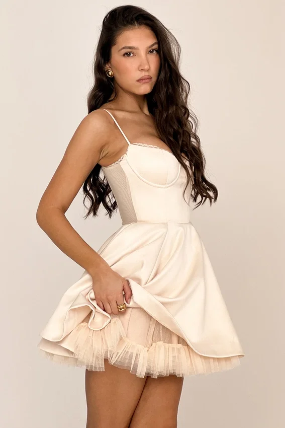 Minimoiselle Vintage Cream Tulle Mini Dress Minimoiselle Vintage Cream Tulle Mini Dress