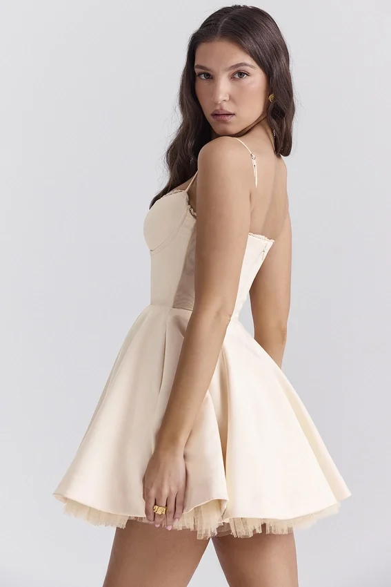 Minimoiselle Vintage Cream Tulle Mini Dress Minimoiselle Vintage Cream Tulle Mini Dress