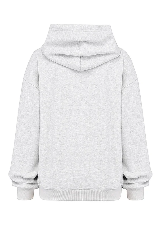 Mirage Light Grey Marl Cotton Fleece-Back Zip Through Hoodie Mirage Light Grey Marl Cotton Fleece-Back Zip Through Hoodie