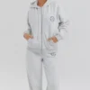 Mirage Light Grey Marl Cotton Fleece-Back Zip Through Hoodie Mirage Light Grey Marl Cotton Fleece-Back Zip Through Hoodie