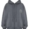 Mirage Slate Cotton Fleece-Back Zip Through Hoodie Mirage Slate Cotton Fleece-Back Zip Through Hoodie
